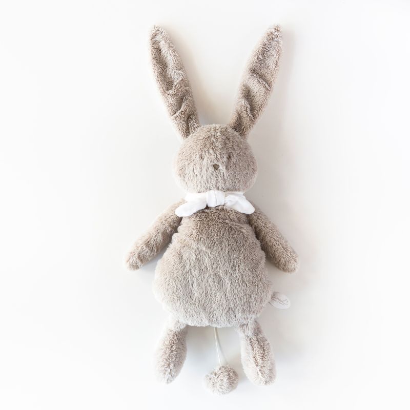  - ella lapin - boîte à musique beige 30 cm 